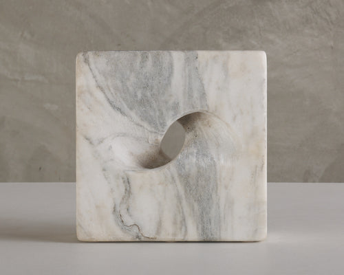 CARRARA MARBLE ABSTRACT SCULPTURE UNSIGNED, 20th C